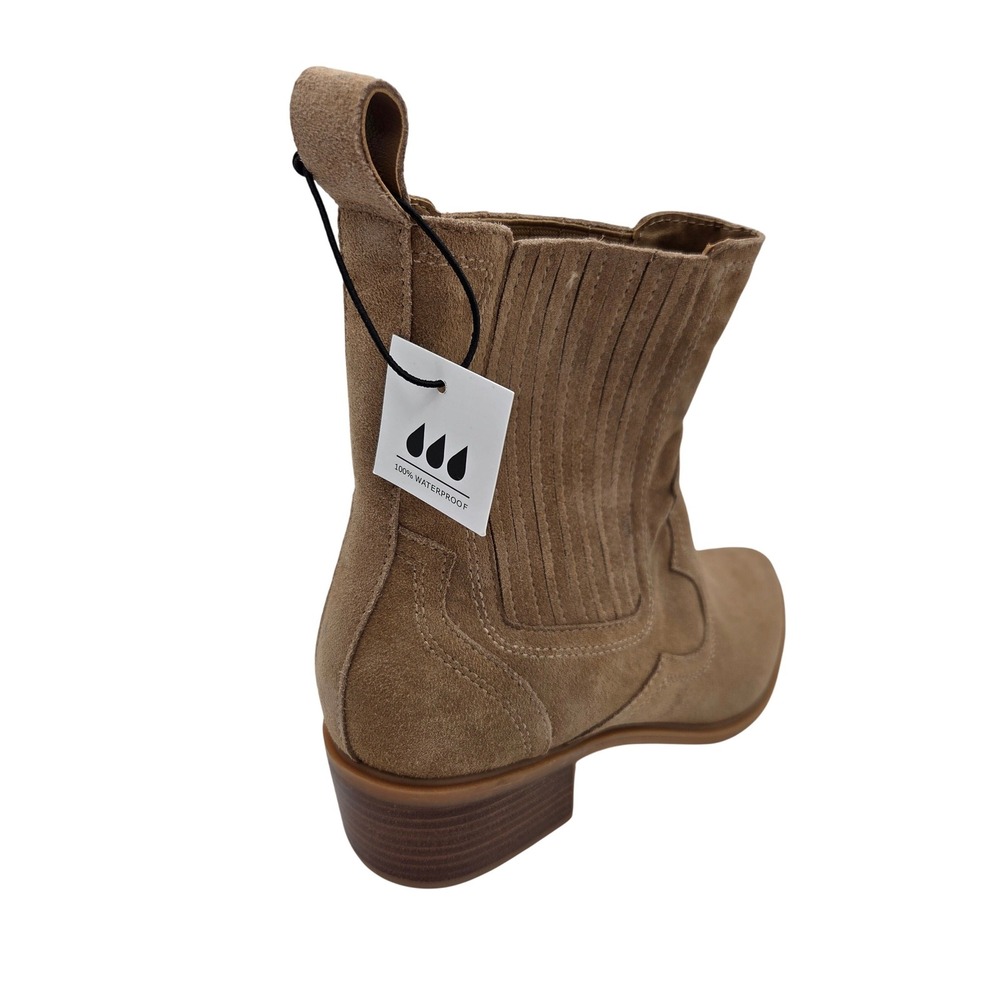 Dolce Vita Senna Waterproof Suede Tan Western Ankle Boot Womens 11 - Picture 9 of 10